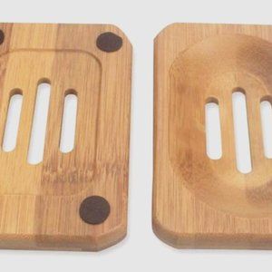 Bamboo Soap Dish Sleek, Stylish and Eco- Friendly Set of 2
